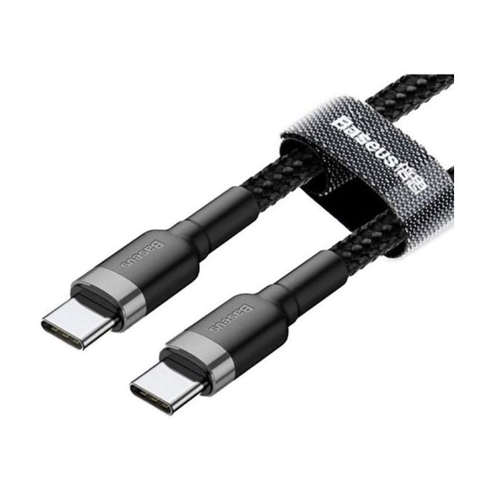 Дата кабель USB-C to USB-C 2.0m USB 3.1 3A grey-black Baseus (CATKLF-HG1) изображение 3