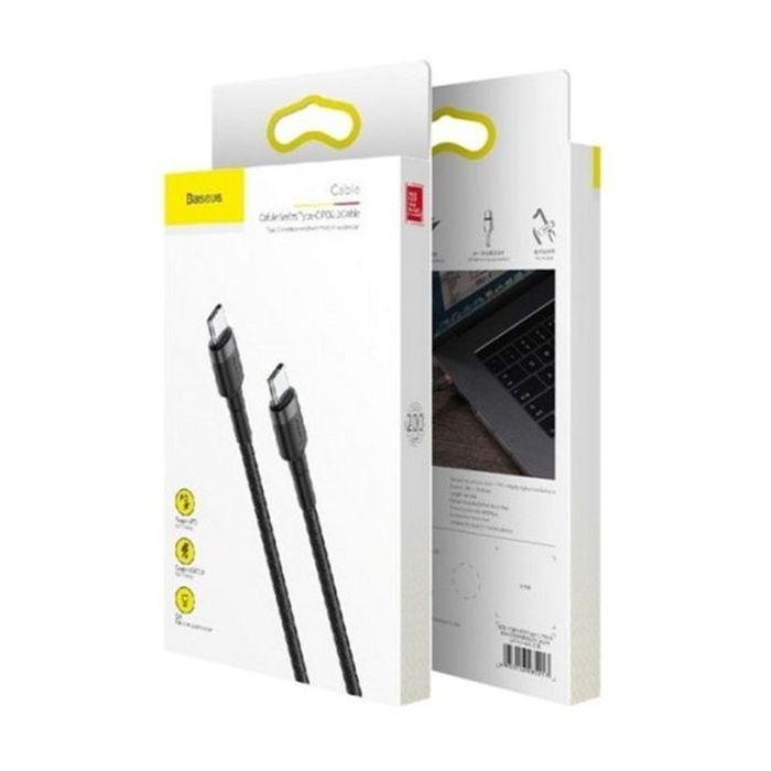 Дата кабель USB-C to USB-C 2.0m USB 3.1 3A grey-black Baseus (CATKLF-HG1) изображение 8