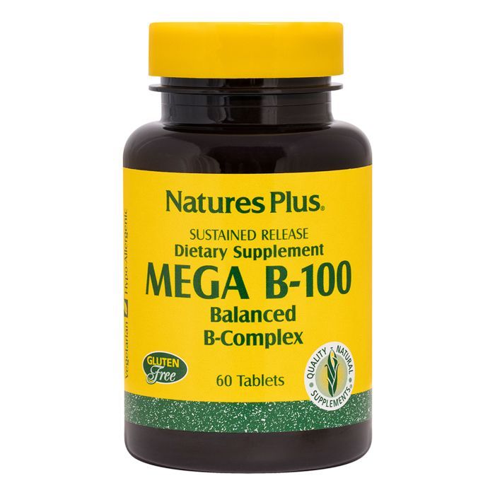 Витамин Natures Plus B-комплекс медленного высвобождения, MEGA В-100, Nature's Pl (NTP1430)