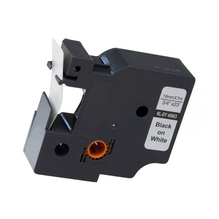 Лента для принтера этикеток UKRMARK RL-D-45803P-BK/WT, аналог DYMO S0720830, 19мм х 7м. (900304)