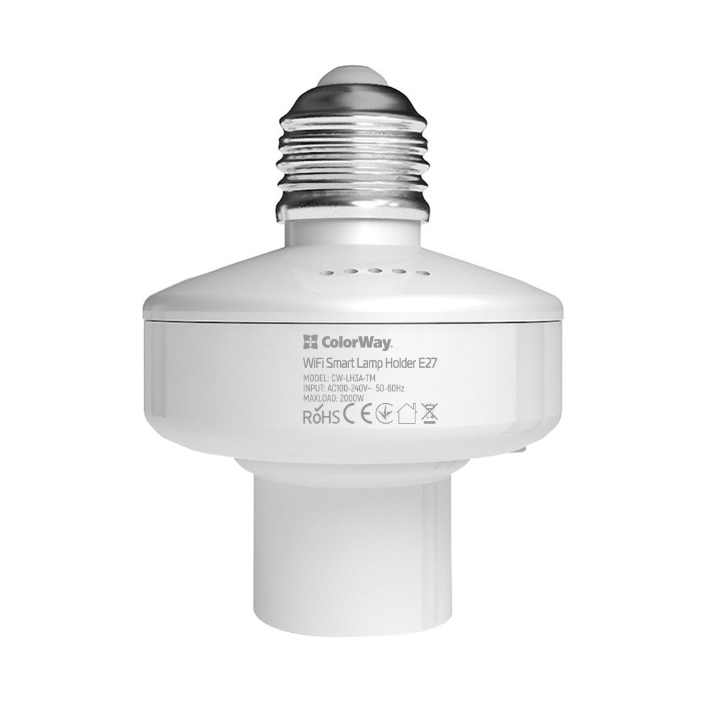 Умная лампочка ColorWay Wi-Fi Smart Lamp Holder E27 (CW-LH3A-TM) изображение 4