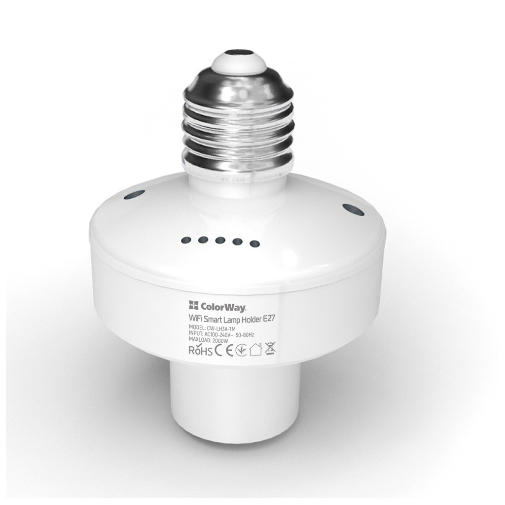 Умная лампочка ColorWay Wi-Fi Smart Lamp Holder E27 (CW-LH3A-TM) изображение 6