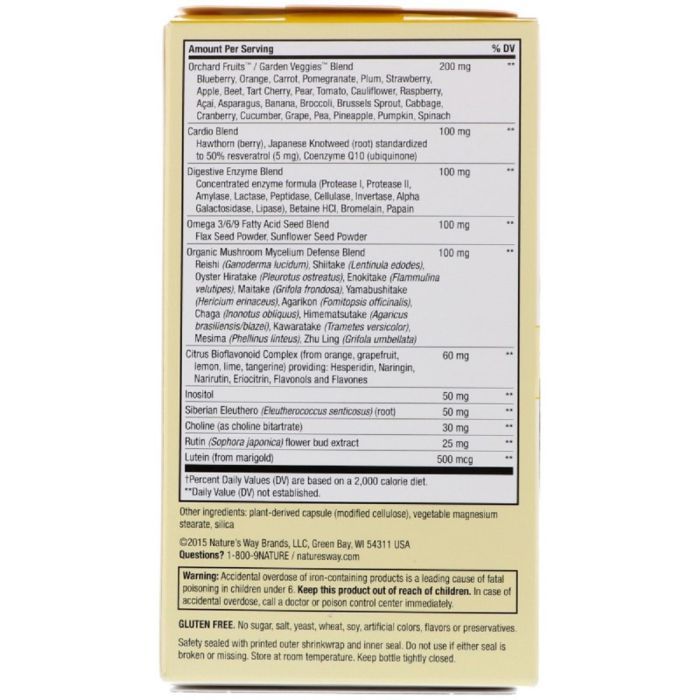 Мультивитамин Nature's Way Мультивитамины Max6, Alive! Max6 Daily, Multi-Vitamin, Natur (NWY-15090) изображение 2