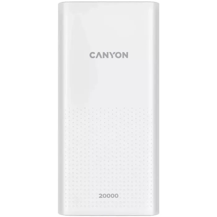 Батарея универсальная Canyon 20000mAh, Input 5V/2A, Output 5V/2.1A(Max), Black (CNE-CPB2001B)