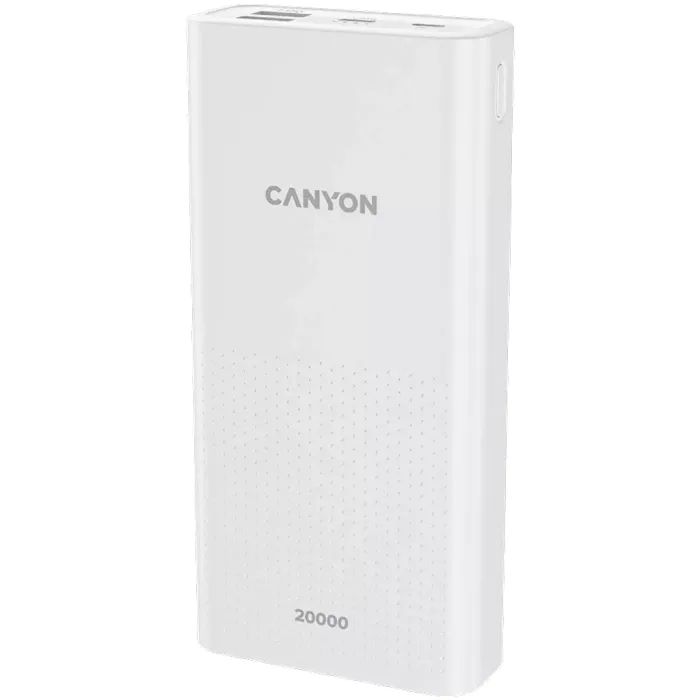 Батарея универсальная Canyon 20000mAh, Input 5V/2A, Output 5V/2.1A(Max), Black (CNE-CPB2001B) изображение 2