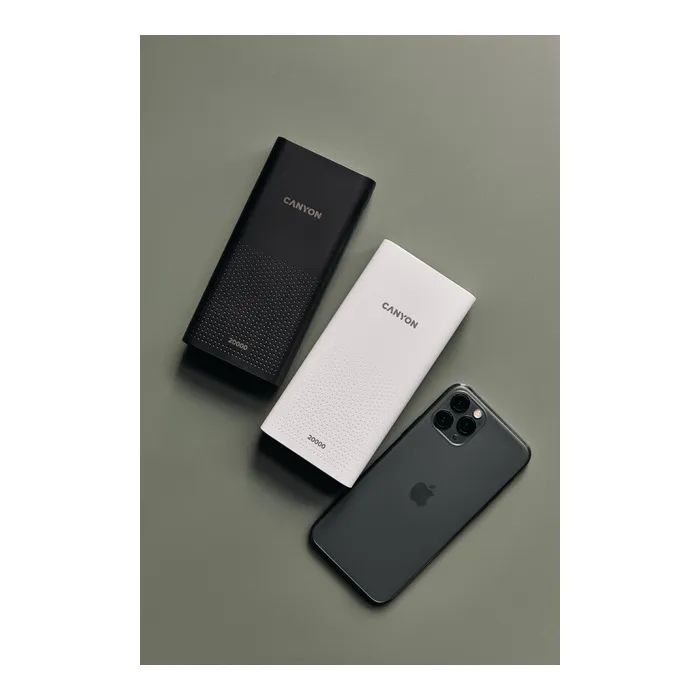 Батарея универсальная Canyon 20000mAh, Input 5V/2A, Output 5V/2.1A(Max), Black (CNE-CPB2001B) изображение 7