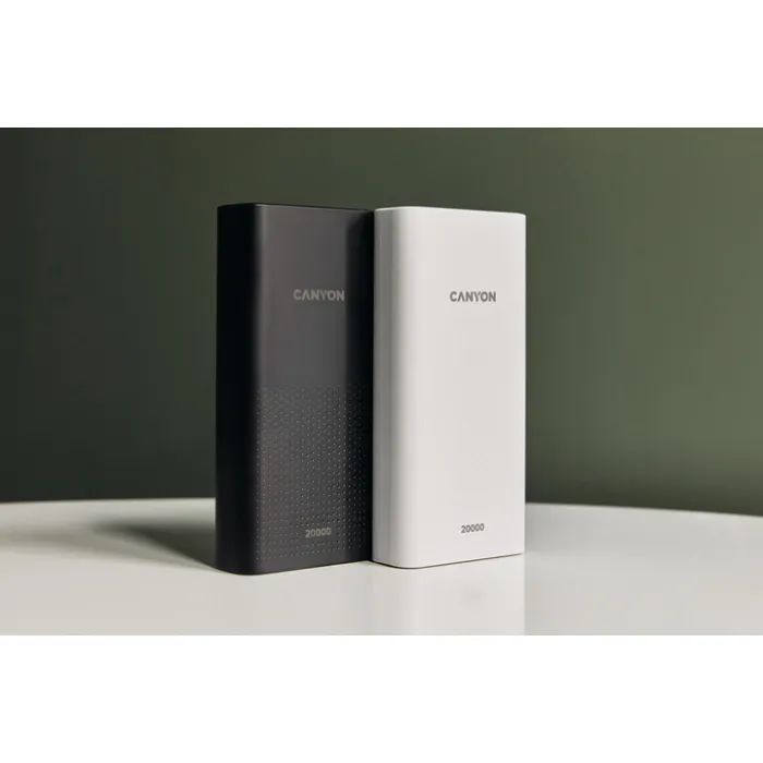 Батарея универсальная Canyon 20000mAh, Input 5V/2A, Output 5V/2.1A(Max), Black (CNE-CPB2001B) изображение 8