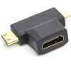 Перехідник HDMI (F) to mini HDMI (M) / micro HDMI (M) PowerPlant (CA912056) зображення 2