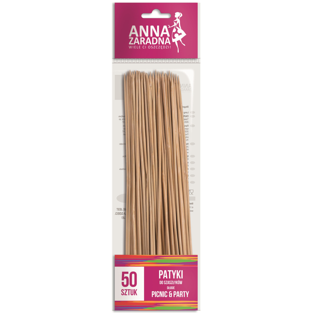 Шпажки кулинарные Anna Zaradna для шашлыка длинные 25 см 50 шт. (5903936007202)