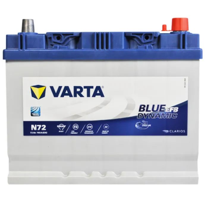 Акумулятор автомобільний Varta 72Ач Blue Dynamic EFB АЗИЯ  N72 (572501076)