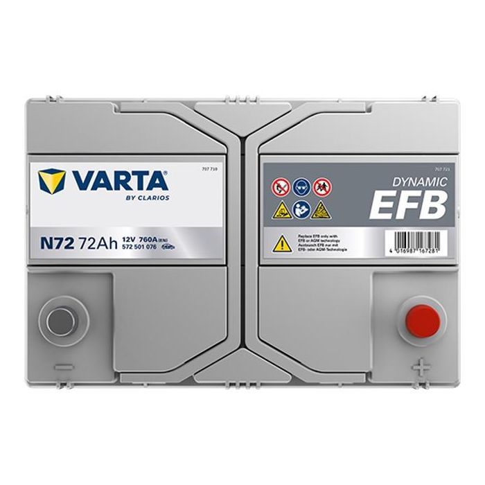 Аккумулятор автомобильный Varta 72Ач Blue Dynamic EFB АЗИЯ  N72 (572501076) изображение 2