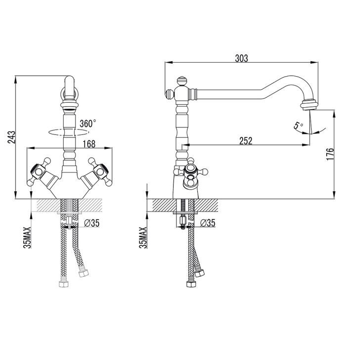 Змішувач Corso ARNO FE-5B252C (9679100) зображення 5