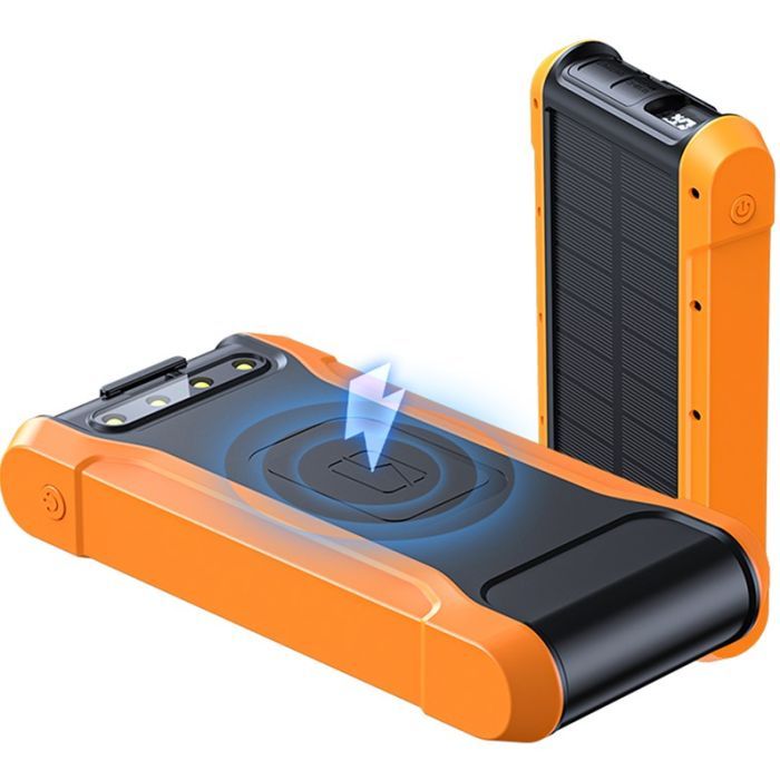 Батарея универсальная PowerPlant 20000mAh, PD/18W, QC3.0, USB-C, USB-A*2, Wireless, Solar panel (PB930487)