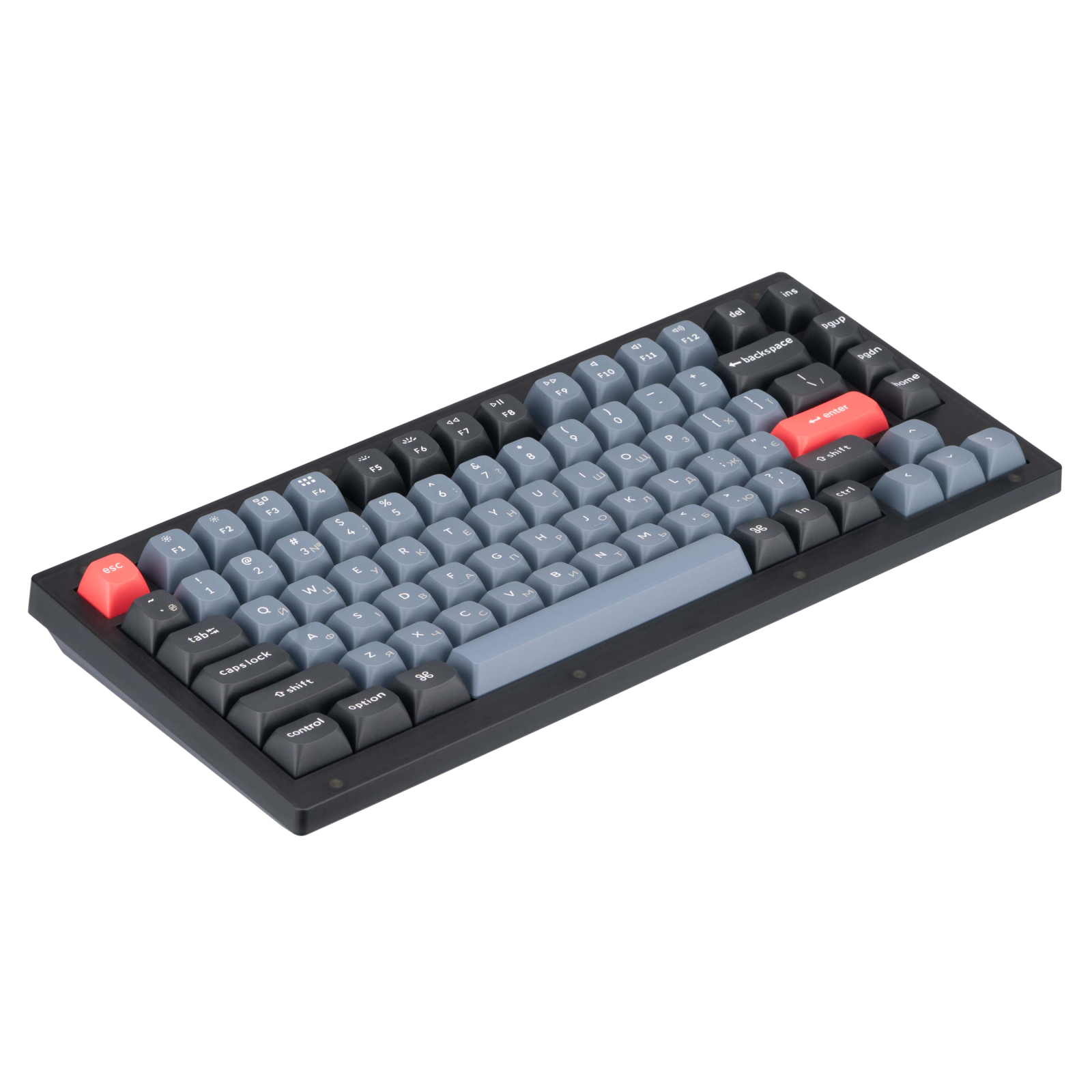 Клавіатура Keychron V1 84 Key QMK Gateron G PRO Blue Hot-Swap RGB Frosted Black (V1A2_KEYCHRON) зображення 3