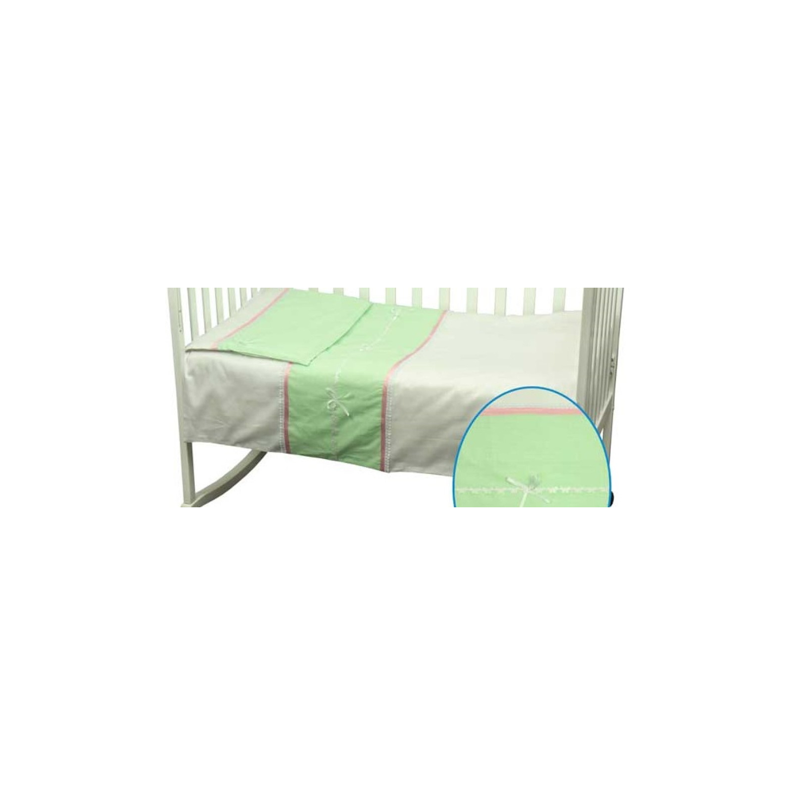 Детский постельный набор Руно с кружевом Лапушка салатовый 60х120 (942ЛУ_Салатовий) изображение 2