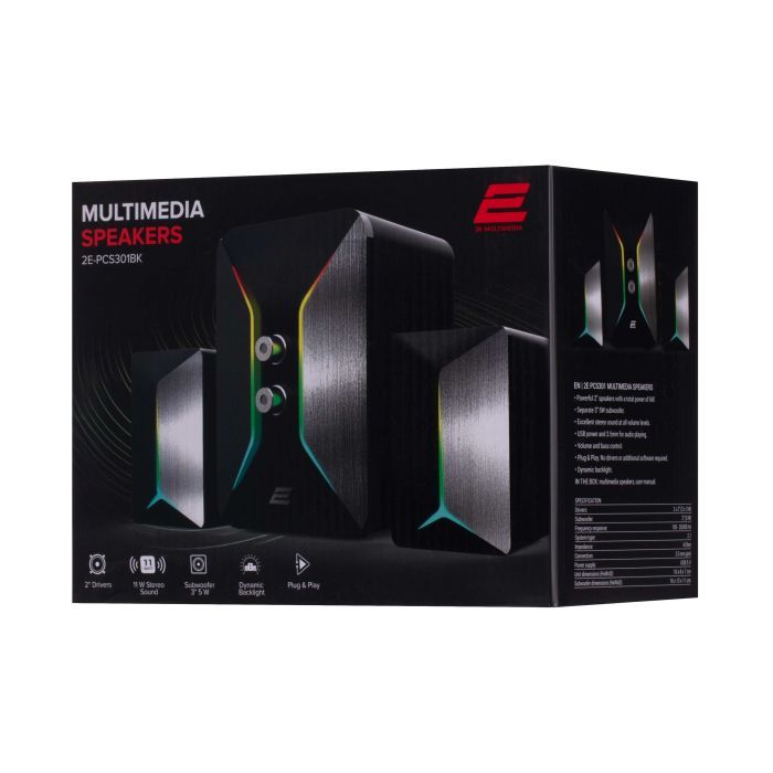 Акустична система 2E PCS301 RGB USB Black (2E-PCS301BK) зображення 2
