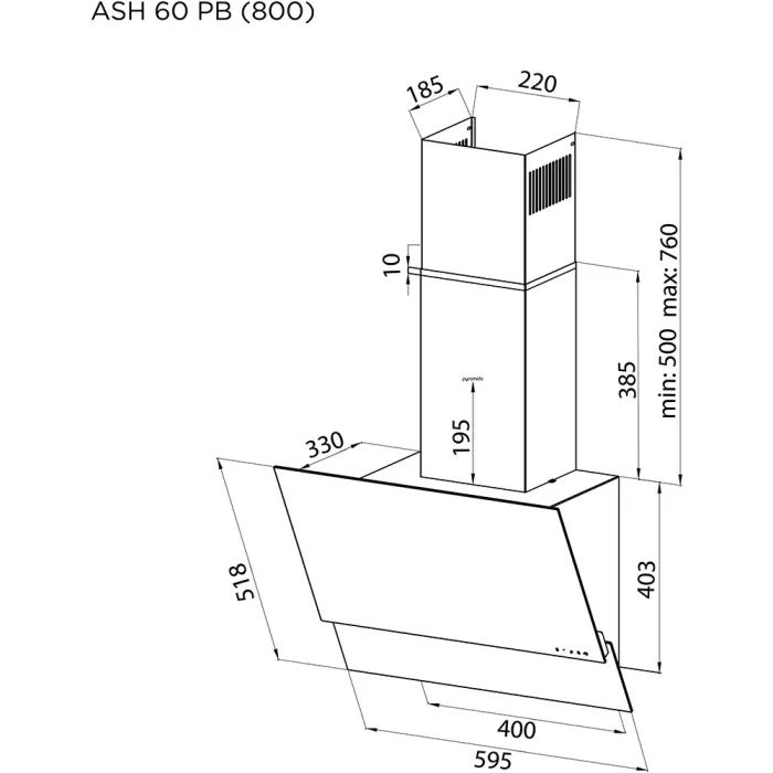 Вытяжка кухонная Pyramida ASH 60 PB (800) GIV изображение 4
