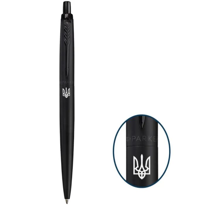 Ручка шариковая Parker JOTTER 17 XL UKRAINE Monochrome Black BT BP Трезубец (12432_TR)