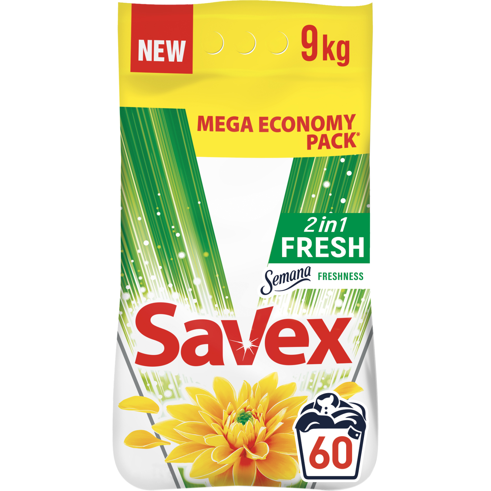 Стиральный порошок Savex 2 in 1 Fresh 9 кг (3800024045912)