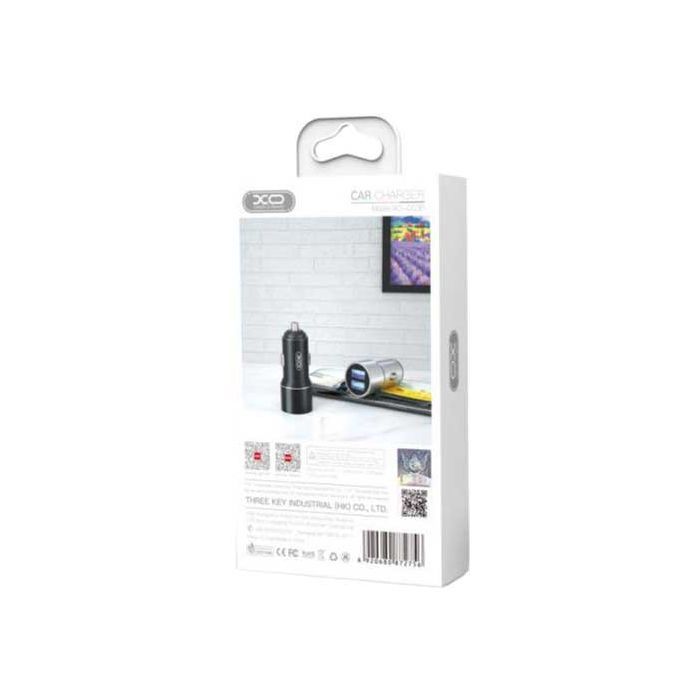 Зарядное устройство XO CC30 Metal Car Charger Black (XO-CC30-BK) изображение 2