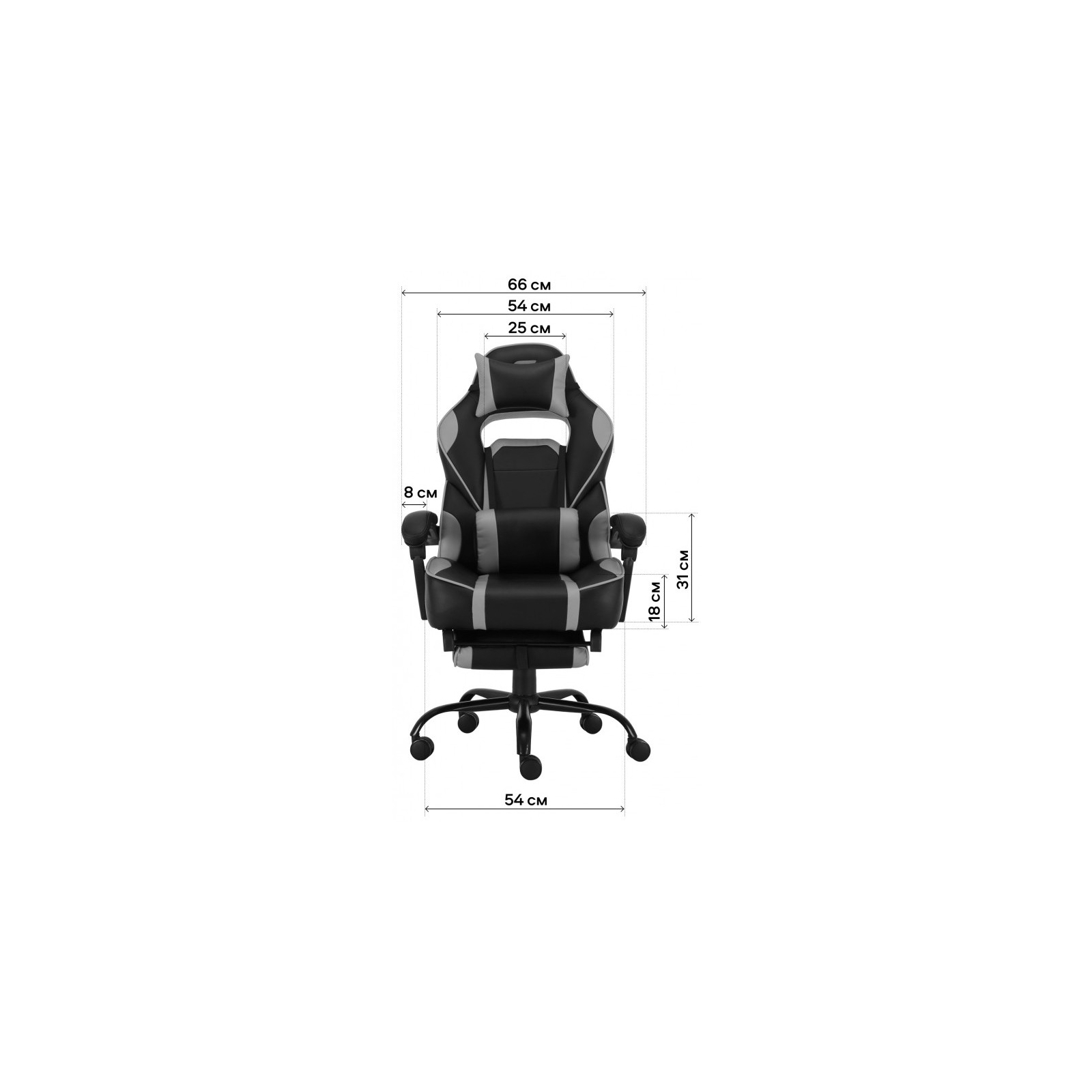 Крісло ігрове GT Racer X-2748 Black (X-2748 Fabric Black Suede) зображення 8