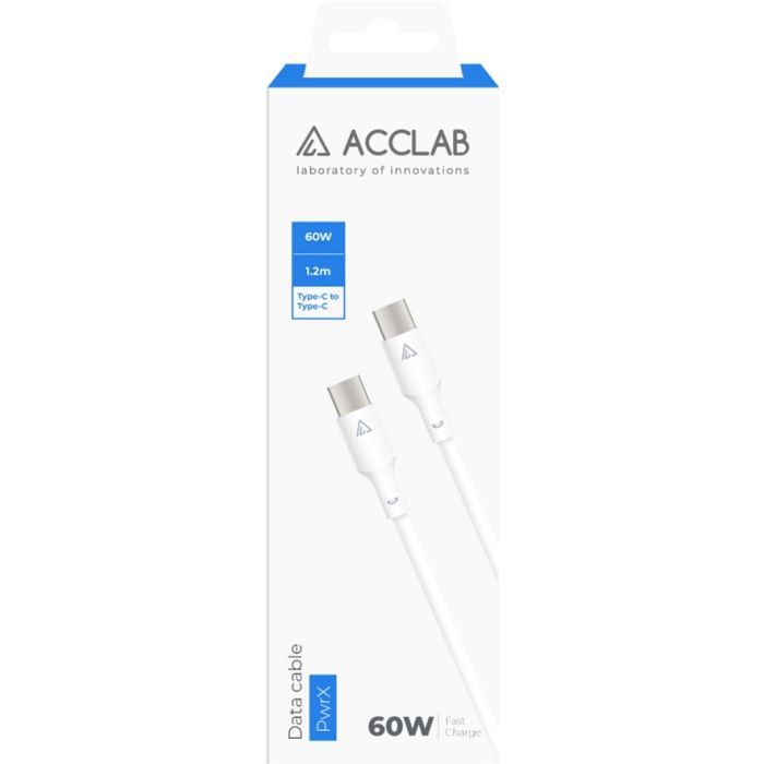 Дата кабель USB-C to USB-C 1.2m PwrX 60W ACCLAB (1283126559563) изображение 2