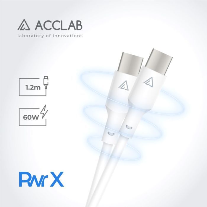 Дата кабель USB-C to USB-C 1.2m PwrX 60W ACCLAB (1283126559563) изображение 3