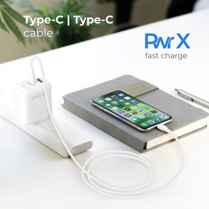 Дата кабель USB-C to USB-C 1.2m PwrX 60W ACCLAB (1283126559563) изображение 5