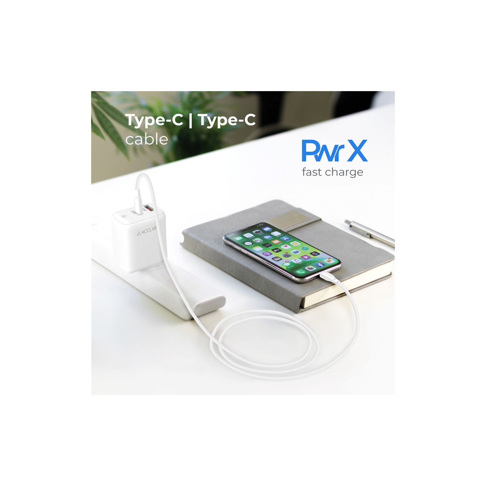 Дата кабель USB-C to USB-C 1.2m PwrX 60W ACCLAB (1283126559563) зображення 5
