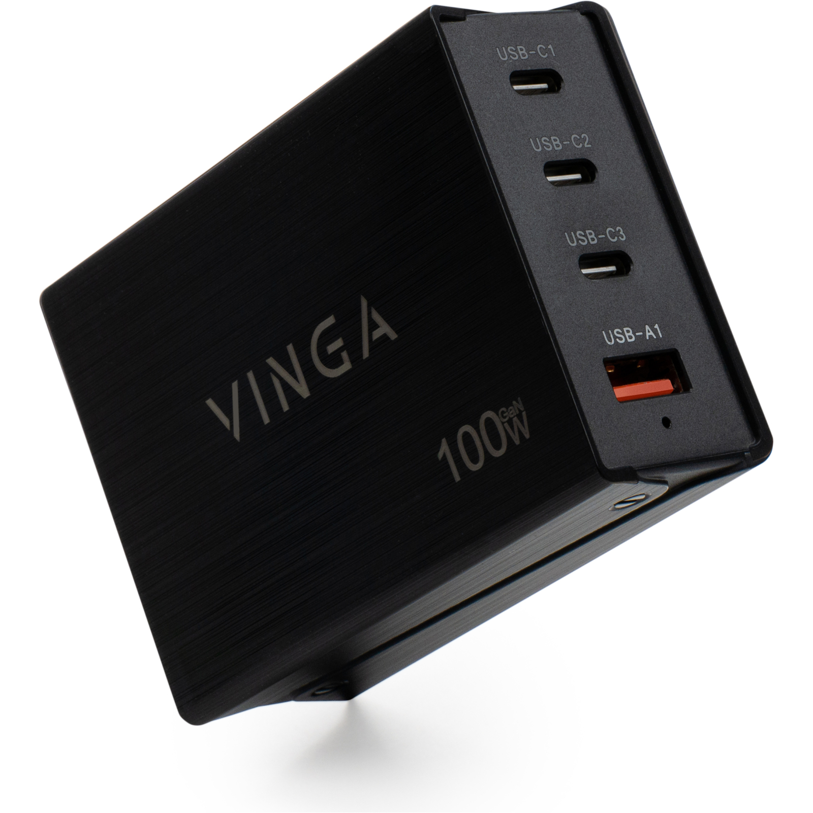 Зарядний пристрій Vinga GaN 100W PD+QC 3C1A ports 1.2m Wired Charger (VCPCH100CB) зображення 2
