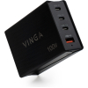 Зарядное устройство Vinga GaN 100W PD+QC 3C1A ports 1.2m Wired Charger (VCPCH100CB) изображение 2