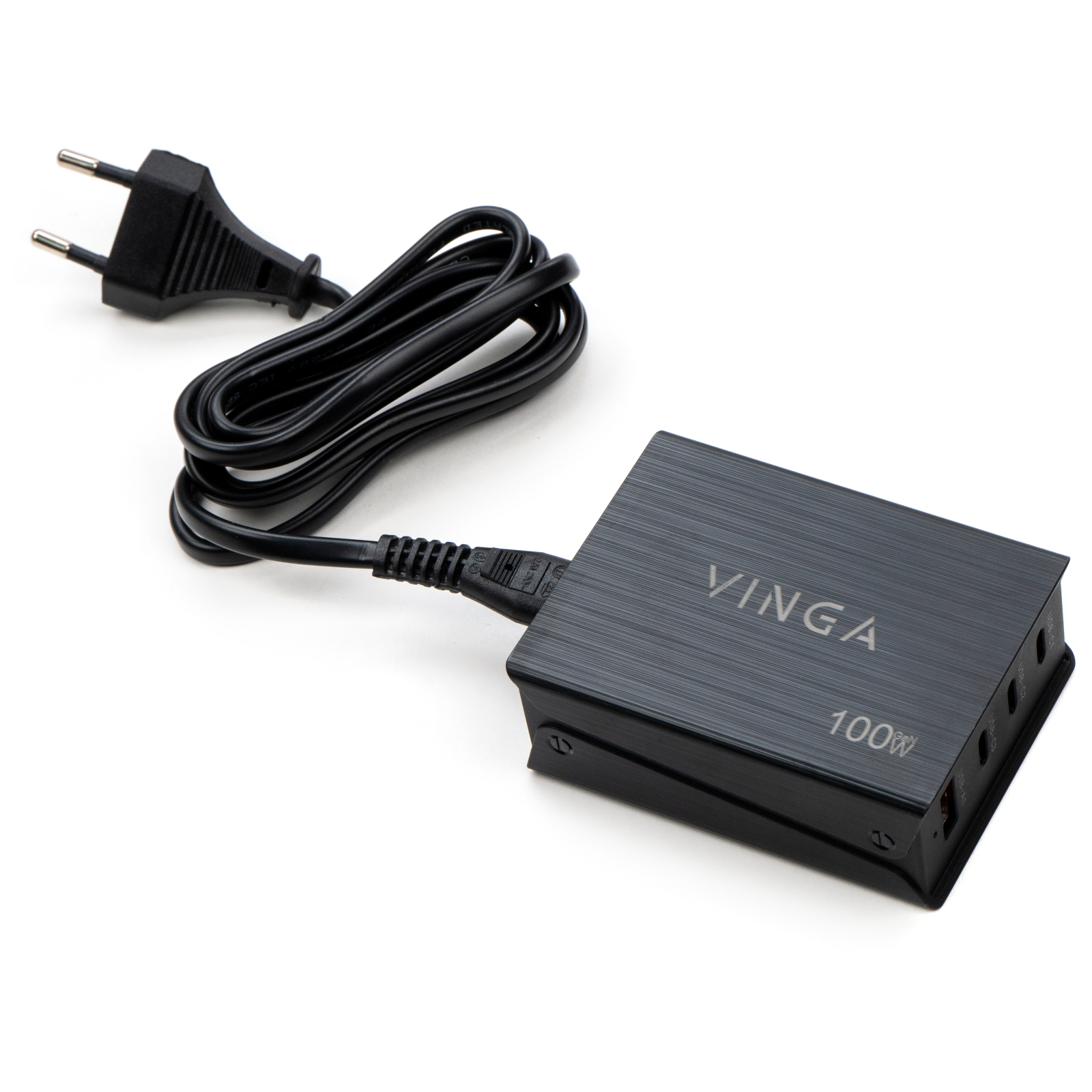 Зарядное устройство Vinga GaN 100W PD+QC 3C1A ports 1.2m Wired Charger (VCPCH100CB) изображение 4