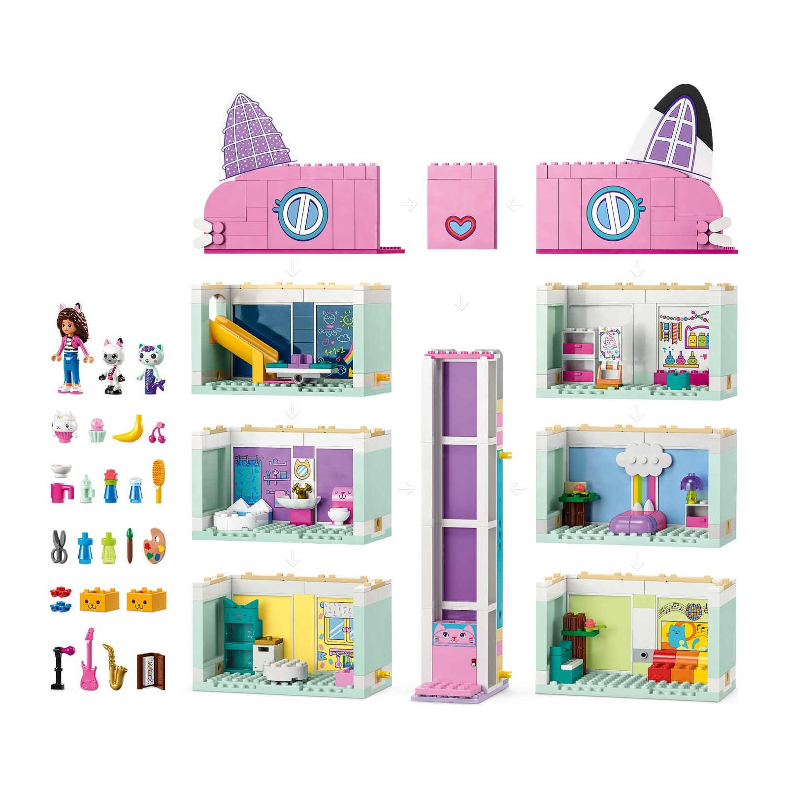 Конструктор LEGO Gabby's Dollhouse Кукольный домик Габби 498 деталей (10788) изображение 3