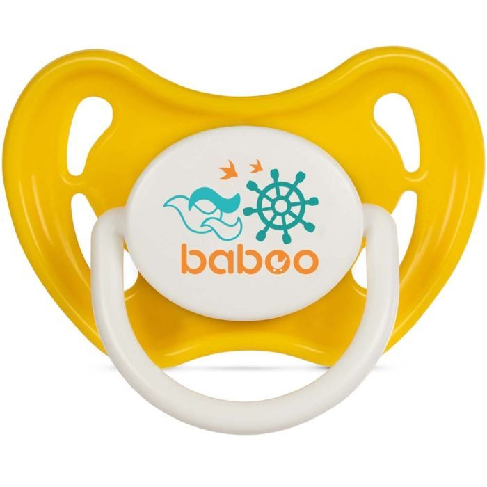 Пустушка Baboo латексна Marine, 0+ міс (жовта) (5-044)