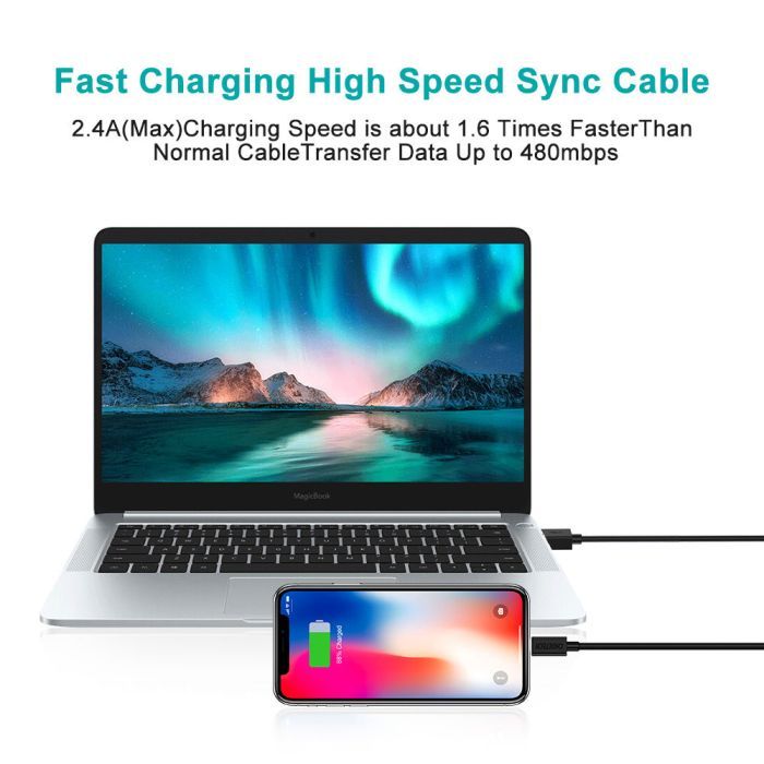 Дата кабель USB 2.0 AM to Lightning 1.2m 2.4A MFI Choetech (IP0026) зображення 5