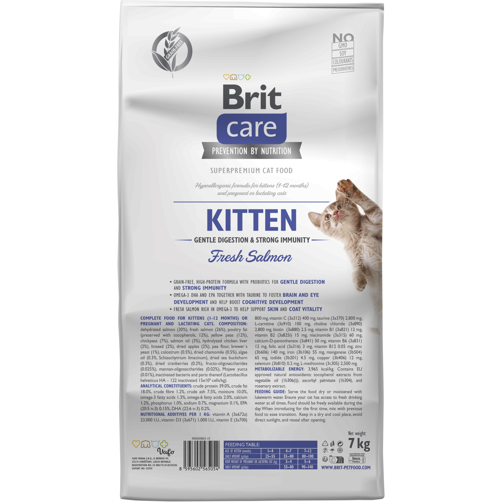Сухой корм для кошек Brit Care Cat GF Kitten Gentle Digestion Strong Immunity с лососем 7 кг (8595602565054) изображение 2