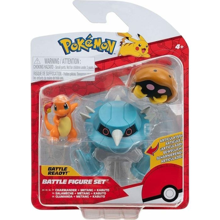 Фигурка Pokemon набор W17 - Кабуто, Чармандер, Метанг (PKW3052)