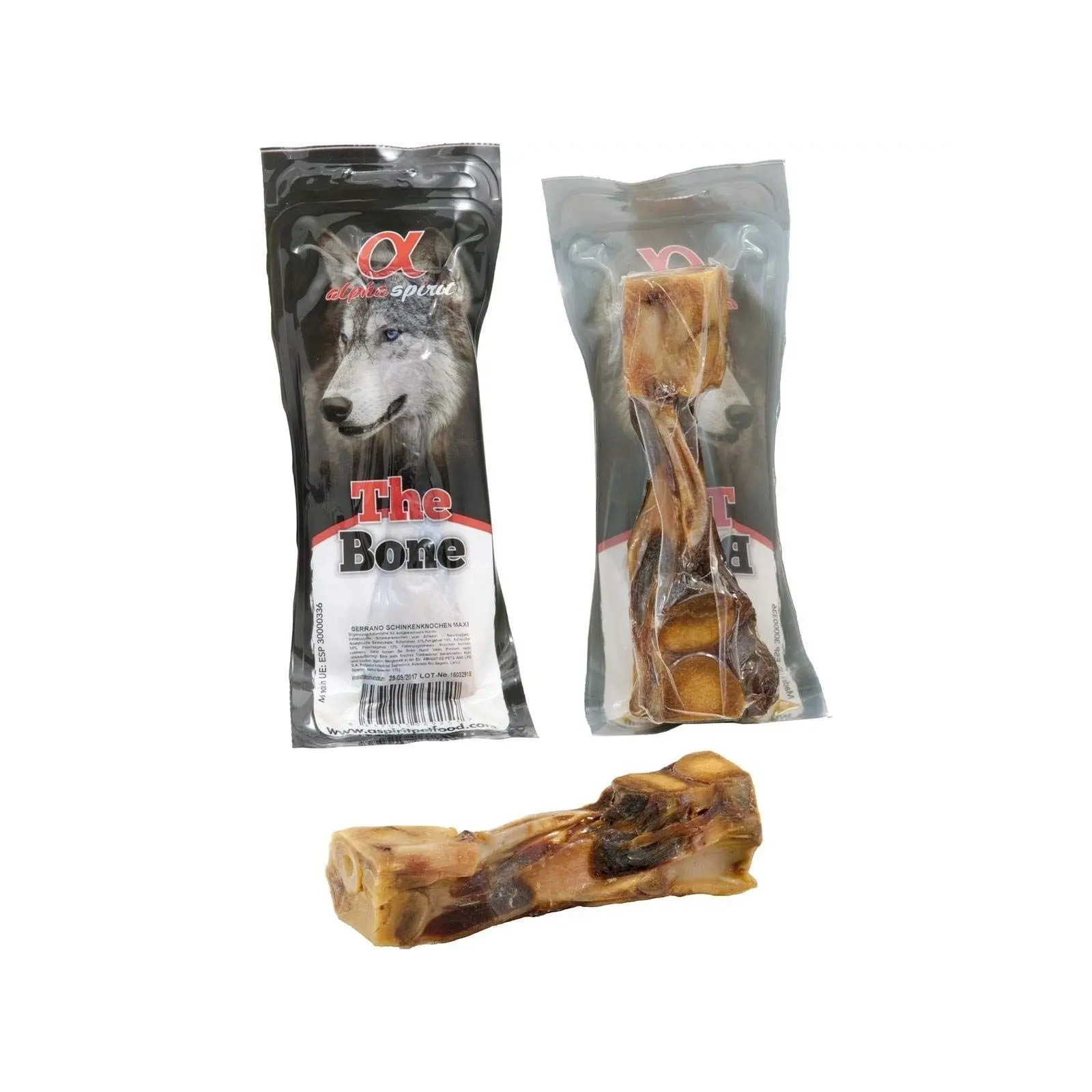 Лакомство для собак Alpha Spirit Ham Bone Maxi Vacuum 20 см (8437015969251) изображение 2