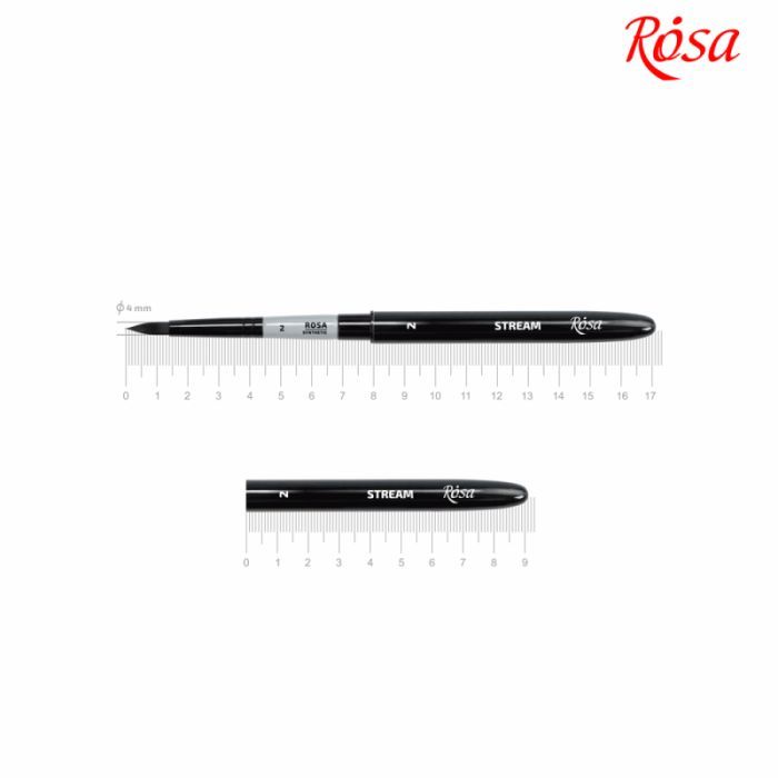 Кисточка для рисования Rosa Синтетика круглая, TRAVEL BRUSH, STREAM 158, № 2 (4823098530084) изображение 2