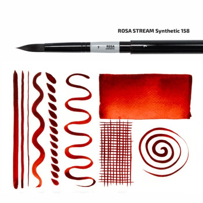 Кисточка для рисования Rosa Синтетика круглая, TRAVEL BRUSH, STREAM 158, № 2 (4823098530084) изображение 3