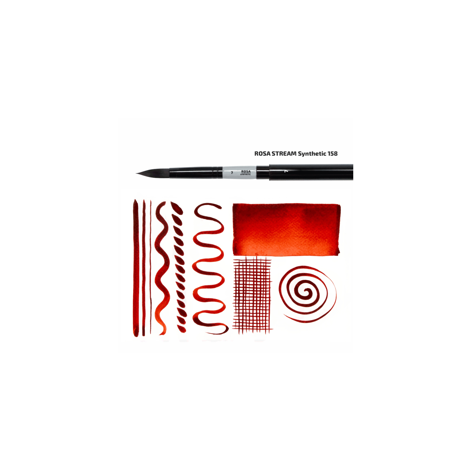 Кисточка для рисования Rosa Синтетика круглая, TRAVEL BRUSH, STREAM 158, № 5 (4823098530060) изображение 3