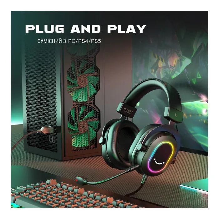 Наушники Fifine H6 RGB 7.1 Pink (H6P) изображение 9