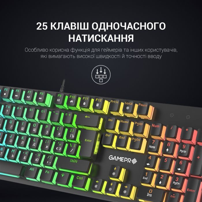 Клавиатура GamePro MK85R Red Switch RGB USB Black (MK85R) изображение 10