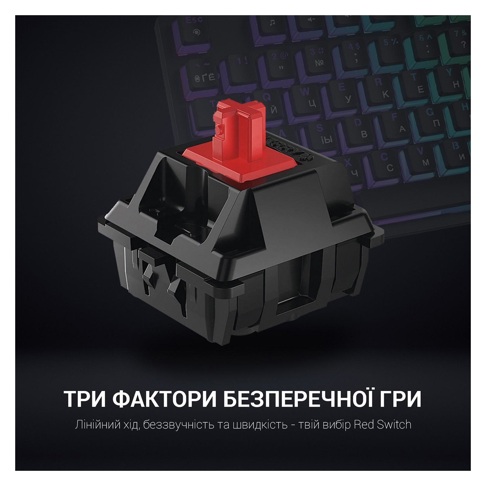 Клавиатура GamePro MK85R Red Switch RGB USB Black (MK85R) изображение 4