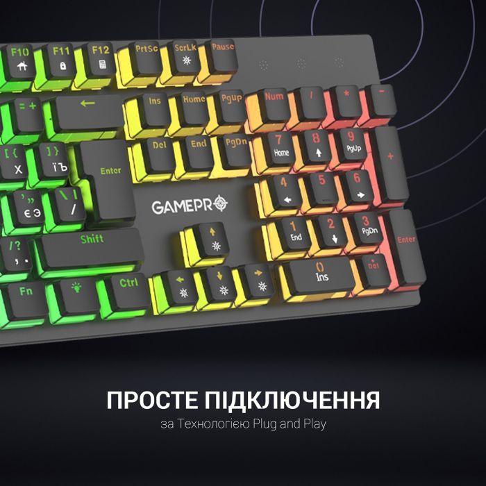 Клавиатура GamePro MK85R Red Switch RGB USB Black (MK85R) изображение 7