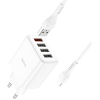 Зарядний пристрій HOCO C102A Fuerza QC3.0 four-port charger set(iP) White (6931474777720) зображення 3
