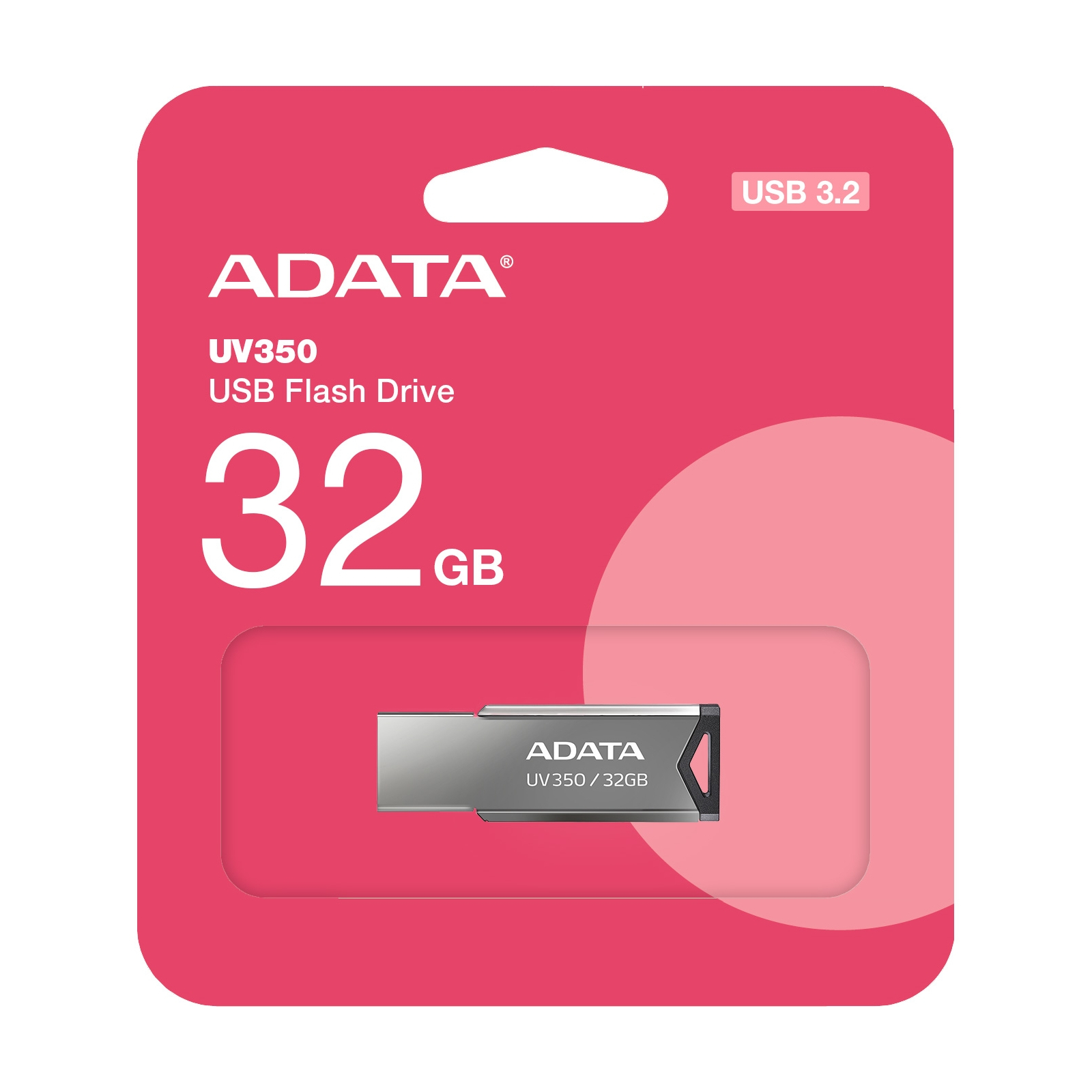 USB флеш накопитель ADATA 32GB UV350 Metallic USB 3.2 (AUV350-32G-RBK) изображение 5
