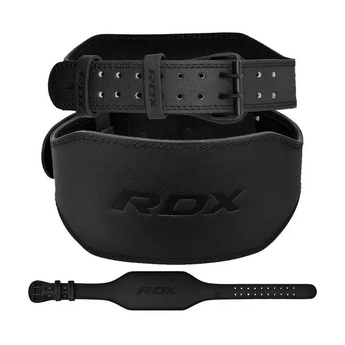 Атлетический пояс RDX 6 шкіряний Full Black M (WBS-6FB-M)
