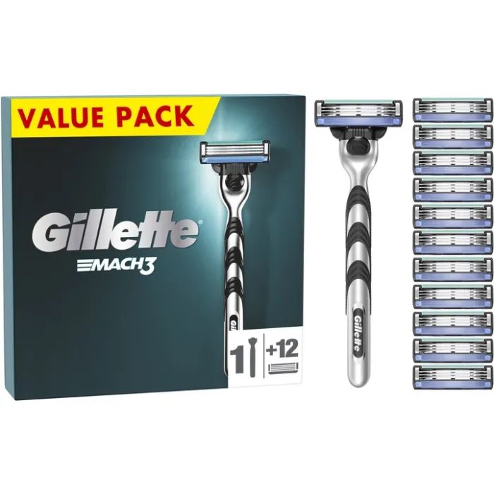 Бритва Gillette Mach3 с 12 сменными картриджами (7702018425853)