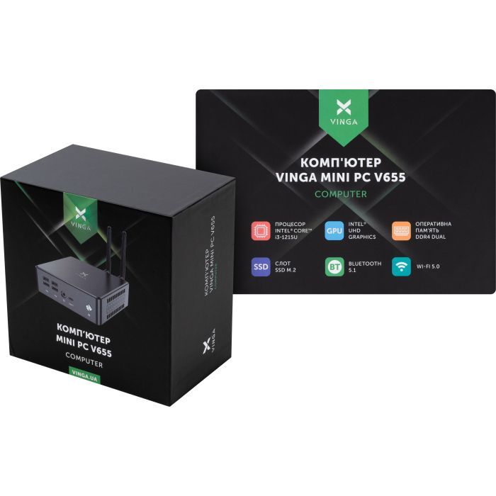 Комп'ютер Vinga Mini PC V655 (V6551215U.8256W1P) зображення 10